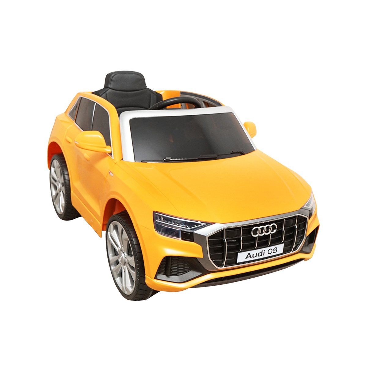 Masinuta electrica cu baterie 6V/7Ah si telecomanda pentru copii JJ2066 Audi Q8 galben cu scaun piele
